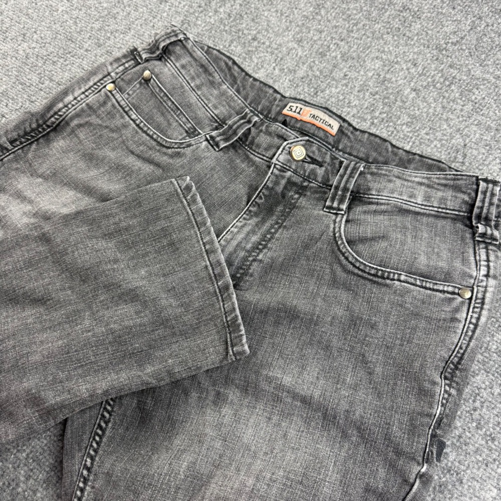5.11 Tactical Defender-Flex Jeans 32x34 Grey Straight Leg Stretch Mens